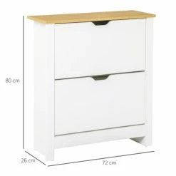 Homcom Meubles D'entrée Et à Chaussures Armoire à Chaussures 2 Portes Abattantes 2 Compartiments Blanc Chêne 10 Homcom Meubles D'entrée Et à Chaussures Armoire à Chaussures 2 Portes Abattantes 2 Compartiments Blanc Chêne -Meubles d'appoint Soldes armoire a chaussures 2 portes abattantes 2 compartiments blanc chene 2