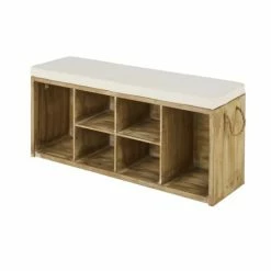 Nouveaux produits -Meubles d'appoint Soldes banc 6 casiers en lin et bois de sapin marron 1000 4 32 222908 2