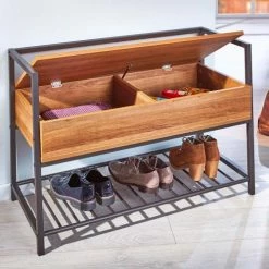 Altobuy Meubles D'entrée Et à Chaussures Banc à Chaussures Avec Coffre De Rangement -Meubles d'appoint Soldes banc a chaussures avec coffre de rangement 4