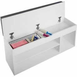 Tectake Meubles D'entrée Et à Chaussures Banc à Chaussures NATALYA Avec Coussin D'assise 104x30x49cm Effet -Meubles d'appoint Soldes banc a chaussures natalya avec coussin d assise 104x30x49cm effet 3