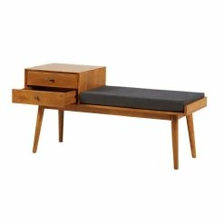 Maisons Du Monde Meubles D'entrée Et à Chaussures Banquette D'entrée Vintage 2 Tiroirs En Manguier L.120cm -Meubles d'appoint Soldes banquette d entree vintage 2 tiroirs en manguier l 120cm 1000 9 19 165946 3