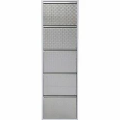 Kare Design Meubles D'entrée Et à Chaussures Casier à Chaussures 5 Tiroirs En Acier Gris