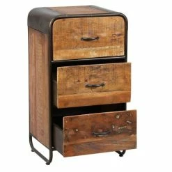 Meubles d'appoint Soldes -Meubles d'appoint Soldes chiffonnier 3 tiroirs aspect vieilli 1