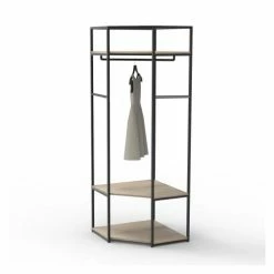 Mob In Valets De Nuits Et Portants Dressing D'angle Ouvert Modulable Et Combinable Noir