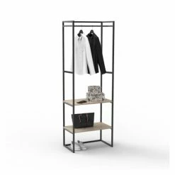 Mob In Valets De Nuits Et Portants Dressing Ouvert Modulable Et Combinable Noir -Meubles d'appoint Soldes dressing ouvert modulable et combinable noir 35