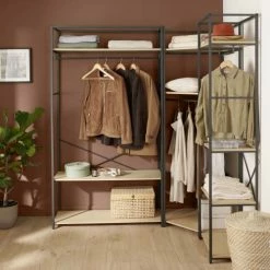 Mob In Valets De Nuits Et Portants Dressing Ouvert Modulable Et Combinable Noir -Meubles d'appoint Soldes dressing ouvert modulable et combinable noir 37