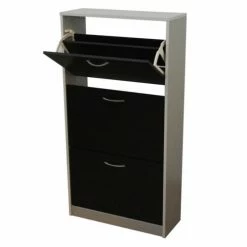 Calicosy Meubles D'entrée Et à Chaussures Etagère à Chaussures 3 Tiroirs - Blanc -Meubles d'appoint Soldes etagere a chaussures 3 tiroirs blanc 4