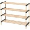 Wadiga Meubles D'entrée Et à Chaussures Étagère à Chaussures 4 étages En Bois - 76x28x58.5cm -Meubles d'appoint Soldes etagere a chaussures 4 etages en bois 76x28x58 5cm