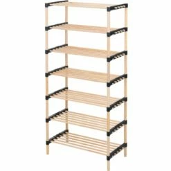 Wadiga Meubles D'entrée Et à Chaussures Étagère à Chaussures 7 étages En Bois - 56x28x110cm