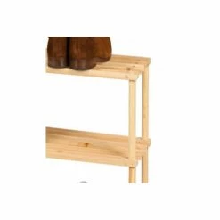 Fornord Meubles D'entrée Et à Chaussures Étagère à Chaussures En Bois 4 Niveaux - 74x26x64cm -Meubles d'appoint Soldes etagere a chaussures en bois 4 niveaux 74x26x64cm 3