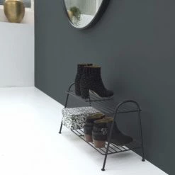 Decoclico Factory Meubles D'entrée Et à Chaussures Etagère à Chaussures En Métal Noir -Meubles d'appoint Soldes etagere a chaussures en metal noir 8