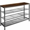 Tectake Meubles D'entrée Et à Chaussures Étagère à Chaussures PORTSMOUTH 100x30,5x72,5cm Bois Foncé Industriel -Meubles d'appoint Soldes etagere a chaussures portsmouth 100x30 5x72 5cm bois fonce industriel