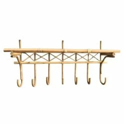 Casatera Portemanteaux Et Patères Etagère Porte-manteau Rotin Naturel Bois Clair