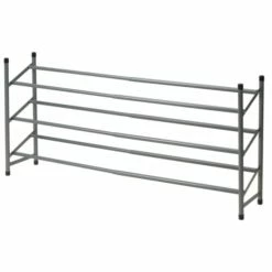 Wadiga Meubles D'entrée Et à Chaussures Étagère Rangement Chaussures Extensible Métal Gris - 61.5cm à 115cm