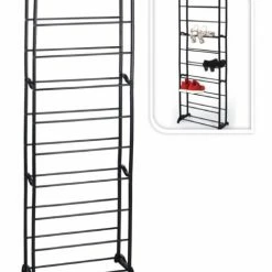 Wadiga Meubles D'entrée Et à Chaussures Étagère Rangement Chaussures Noire 10 étages -Meubles d'appoint Soldes etagere rangement chaussures noire 10 etages 2