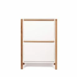 Woodman Meubles D'entrée Et à Chaussures Meuble à Chaussures 2 Compartiments En Bois H93cm Blanc