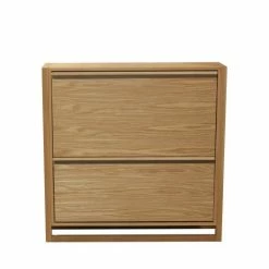 Woodman Meubles D'entrée Et à Chaussures Meuble à Chaussures 2 Compartiments En Bois L100cm Bois Clair