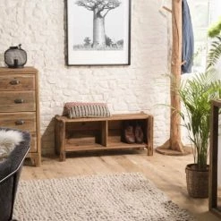 Nouveaux produits -Meubles d'appoint Soldes meuble a chaussures 2 niches en pin recycle 1