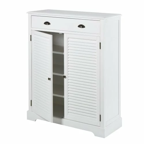 Maisons Du Monde Meubles D'entrée Et à Chaussures Meuble à Chaussures 2 Portes 1 Tiroir Blanc 4 Maisons Du Monde Meubles D'entrée Et à Chaussures Meuble à Chaussures 2 Portes 1 Tiroir Blanc – Image 2