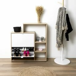 The Home Deco Factory Meubles D'entrée Et à Chaussures Meuble à Chaussures 2 Portes Avec étagères -Meubles d'appoint Soldes meuble a chaussures 2 portes avec etageres 1