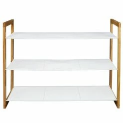 Toilinux Meubles D'entrée Et à Chaussures Meuble à Chaussures 3 étagères Blanc -Meubles d'appoint Soldes meuble a chaussures 3 etageres blanc 2