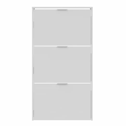 HOMN Meubles D'entrée Et à Chaussures Meuble à Chaussures 3 Portes, Couleur Blanc Brillant, 60 Cm Longueur 5 HOMN Meubles D'entrée Et à Chaussures Meuble à Chaussures 3 Portes, Couleur Blanc Brillant, 60 Cm Longueur – Image 3