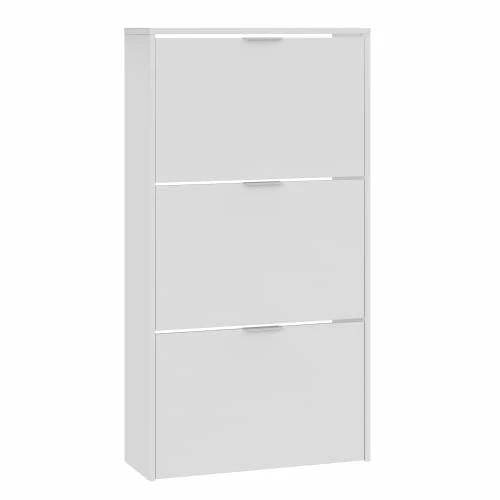 HOMN Meubles D'entrée Et à Chaussures Meuble à Chaussures 3 Portes, Couleur Blanc Brillant, 60 Cm Longueur 3 HOMN Meubles D'entrée Et à Chaussures Meuble à Chaussures 3 Portes, Couleur Blanc Brillant, 60 Cm Longueur