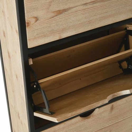 Maisons Du Monde Meubles D'entrée Et à Chaussures Meuble à Chaussures 3 Portes En épicéa Massif Et Métal Noir 5 Maisons Du Monde Meubles D'entrée Et à Chaussures Meuble à Chaussures 3 Portes En épicéa Massif Et Métal Noir – Image 3