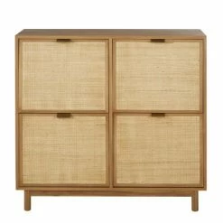 Maisons Du Monde Meubles D'entrée Et à Chaussures Meuble à Chaussures 4 Portes Cannage En Rotin