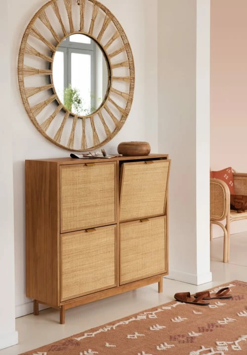 Maisons Du Monde Meubles D'entrée Et à Chaussures Meuble à Chaussures 4 Portes Cannage En Rotin 6 Maisons Du Monde Meubles D'entrée Et à Chaussures Meuble à Chaussures 4 Portes Cannage En Rotin – Image 4