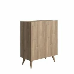 Dmora Meubles D'entrée Et à Chaussures Meuble à Chaussures Avec 2 Portes Effet Bois De Chêne