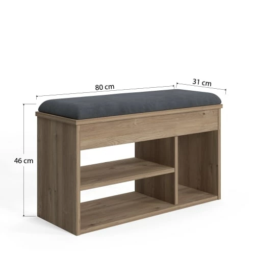 Dmora Meubles D'entrée Et à Chaussures Meuble à Chaussures Avec Assise Effet Bois Chêne 8 Dmora Meubles D'entrée Et à Chaussures Meuble à Chaussures Avec Assise Effet Bois Chêne – Image 6