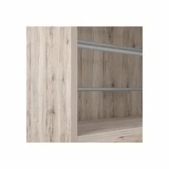 Meubletmoi Meubles D'entrée Et à Chaussures Meuble à Chaussures Avec Miroir Pour 12 Paires Décor Chêne -Meubles d'appoint Soldes meuble a chaussures avec miroir pour 12 paires decor chene 4