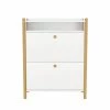 Woodman Meubles D'entrée Et à Chaussures Meuble à Chaussures En Bois 2 Portes Blanc -Meubles d'appoint Soldes meuble a chaussures en bois 2 portes blanc 1