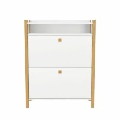 Woodman Meubles D'entrée Et à Chaussures Meuble à Chaussures En Bois 2 Portes Blanc