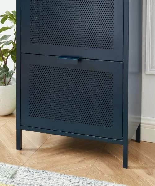 Pantone Meubles D'entrée Et à Chaussures Meuble à Chaussures Métal Bleu Nuit 3 Portes 7 Pantone Meubles D'entrée Et à Chaussures Meuble à Chaussures Métal Bleu Nuit 3 Portes – Image 5