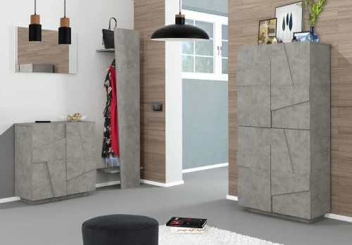 Dmora Meubles D'entrée Et à Chaussures Meuble à Chaussures Moderne Effet Bois Béton 5 Dmora Meubles D'entrée Et à Chaussures Meuble à Chaussures Moderne Effet Bois Béton – Image 3