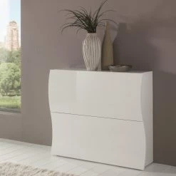 Nouveaux produits -Meubles d'appoint Soldes meuble a chaussures moderne effet bois blanc brillant 20