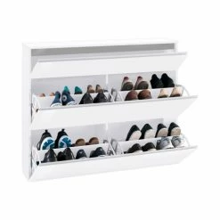 Dmora Meubles D'entrée Et à Chaussures Meuble à Chaussures Moderne Effet Bois Blanc Brillant 11 Dmora Meubles D'entrée Et à Chaussures Meuble à Chaussures Moderne Effet Bois Blanc Brillant -Meubles d'appoint Soldes meuble a chaussures moderne effet bois blanc brillant 3