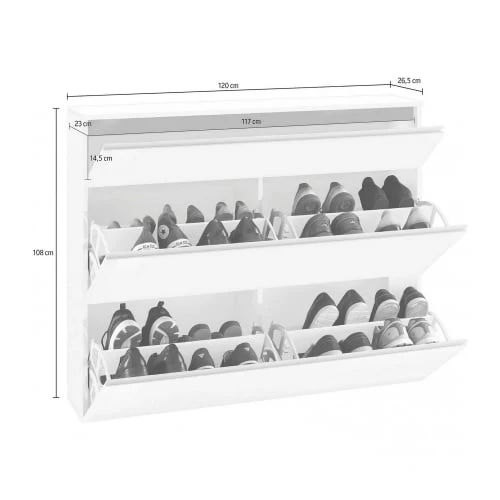 Dmora Meubles D'entrée Et à Chaussures Meuble à Chaussures Moderne Effet Bois Blanc Brillant 8 Dmora Meubles D'entrée Et à Chaussures Meuble à Chaussures Moderne Effet Bois Blanc Brillant – Image 6