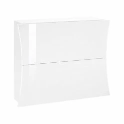 Dmora Meubles D'entrée Et à Chaussures Meuble à Chaussures Moderne Effet Bois Blanc Brillant