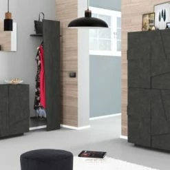 Dmora Meubles D'entrée Et à Chaussures Meuble à Chaussures Moderne Effet Bois Gris 10 Dmora Meubles D'entrée Et à Chaussures Meuble à Chaussures Moderne Effet Bois Gris -Meubles d'appoint Soldes meuble a chaussures moderne effet bois gris 2