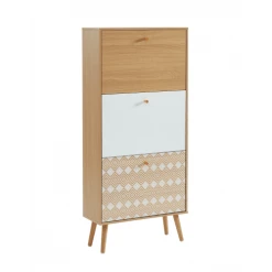 Baita Meubles D'entrée Et à Chaussures Meuble A Chaussures Motifs Et Effet Chêne 3 Portes 60cm -Meubles d'appoint Soldes meuble a chaussures motifs et effet chene 3 portes 60cm 4