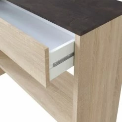 HOMN Meubles D'entrée Et à Chaussures Meuble D'entrée 1 Tiroir Et Miroir, Chêne Et Rouille, 92 Cm Largeur 10 HOMN Meubles D'entrée Et à Chaussures Meuble D'entrée 1 Tiroir Et Miroir, Chêne Et Rouille, 92 Cm Largeur -Meubles d'appoint Soldes meuble d entree 1 tiroir et miroir chene et rouille 92 cm largeur 3