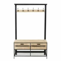 Nouveaux produits 19 Maisons Du Monde Meubles D'entrée Et à Chaussures Meuble D'entrée 6 Patères 2 Tiroirs En Métal Et Manguier