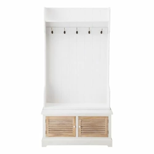 Maisons Du Monde Meubles D'entrée Et à Chaussures Meuble D'entrée Avec 5 Patères En Bois Blanc L 96 Cm 3 Maisons Du Monde Meubles D'entrée Et à Chaussures Meuble D'entrée Avec 5 Patères En Bois Blanc L 96 Cm