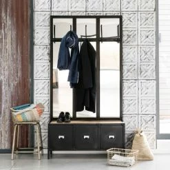 Maisons Du Monde Meubles D'entrée Et à Chaussures Meuble D'entrée Avec Miroir En Métal Noir 11 Maisons Du Monde Meubles D'entrée Et à Chaussures Meuble D'entrée Avec Miroir En Métal Noir -Meubles d'appoint Soldes meuble d entree avec miroir en metal noir 1000 15 6 146827 5