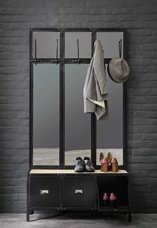 Maisons Du Monde Meubles D'entrée Et à Chaussures Meuble D'entrée Avec Miroir En Métal Noir 8 Maisons Du Monde Meubles D'entrée Et à Chaussures Meuble D'entrée Avec Miroir En Métal Noir – Image 6
