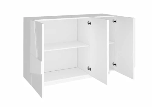 Dmora Meubles D'entrée Et à Chaussures Meuble D'entrée Effet Bois Blanc Brillant 5 Dmora Meubles D'entrée Et à Chaussures Meuble D'entrée Effet Bois Blanc Brillant – Image 3