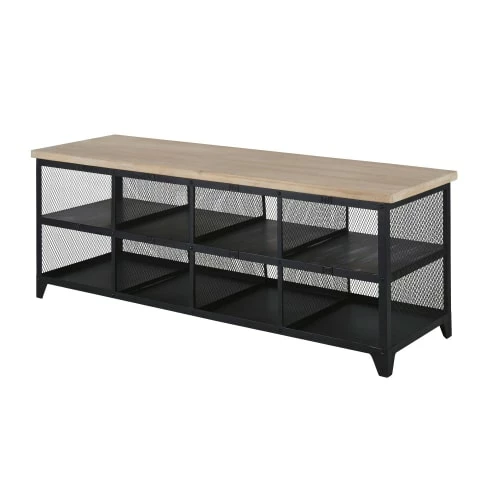 Maisons Du Monde Meubles D'entrée Et à Chaussures Meuble D'entrée En Pin Massif Et Métal Noir 4 Maisons Du Monde Meubles D'entrée Et à Chaussures Meuble D'entrée En Pin Massif Et Métal Noir – Image 2